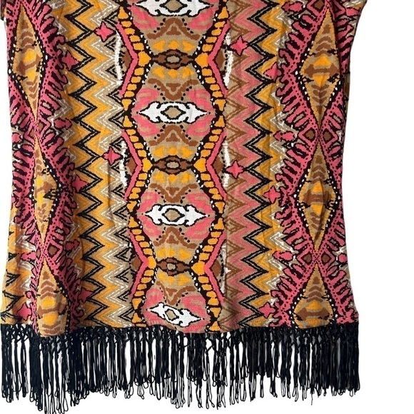 2/$30 INC International Concepts Women’s Aztec Print Fringe Cap Sleeves Small - Picture 8 of 13